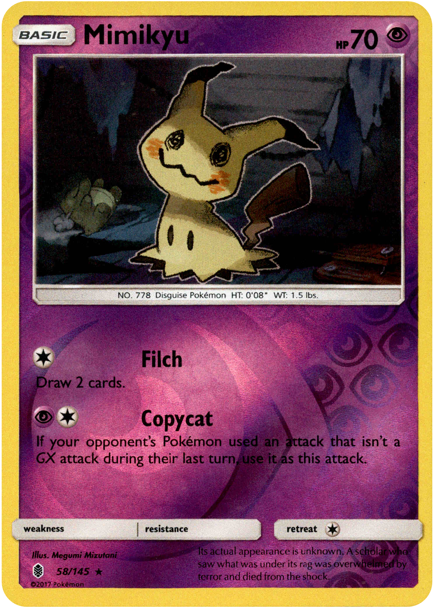 Mimikyu - 58/145 - Guardians Rising - Reverse Holo - Card Cavern