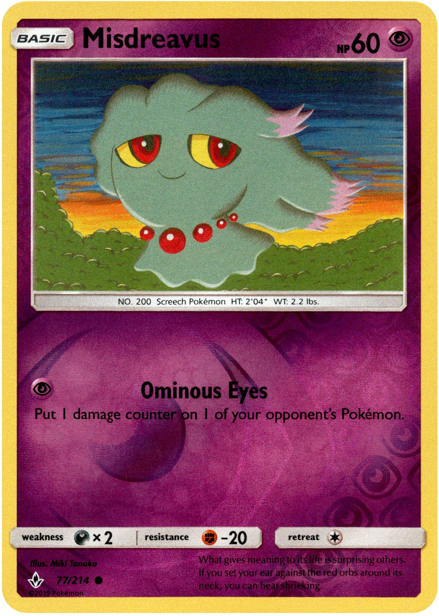 Misdreavus - 77/214 - Unbroken Bonds - Reverse Holo - Card Cavern