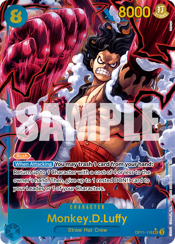 Monkey.D.Luffy Alternate Art - OP11-118 SEC - A Fist of Divine Speed - Foil - Card Cavern