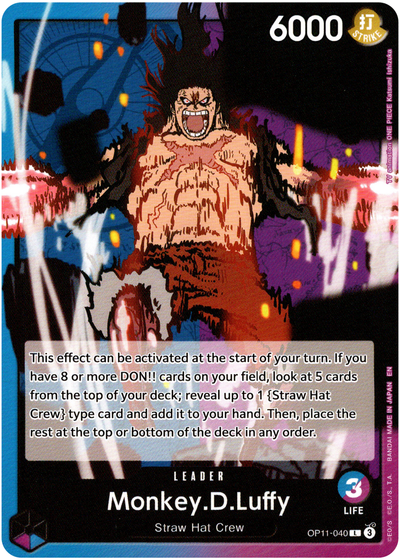 luffy pokemon card Monkey.D.Luffy - OP11-040 L