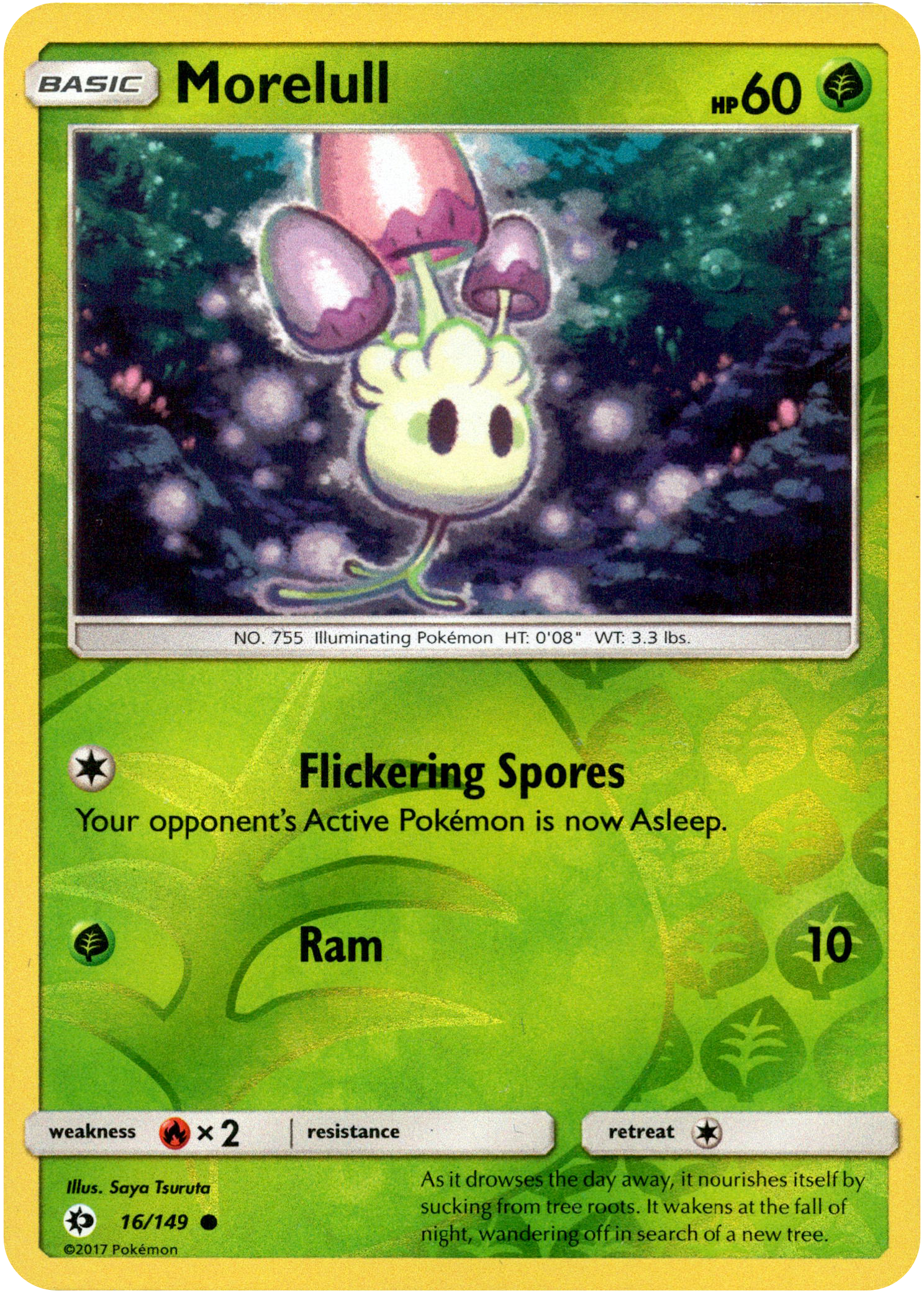 Morelull - 16/149 - Sun & Moon - Reverse Holo - Card Cavern