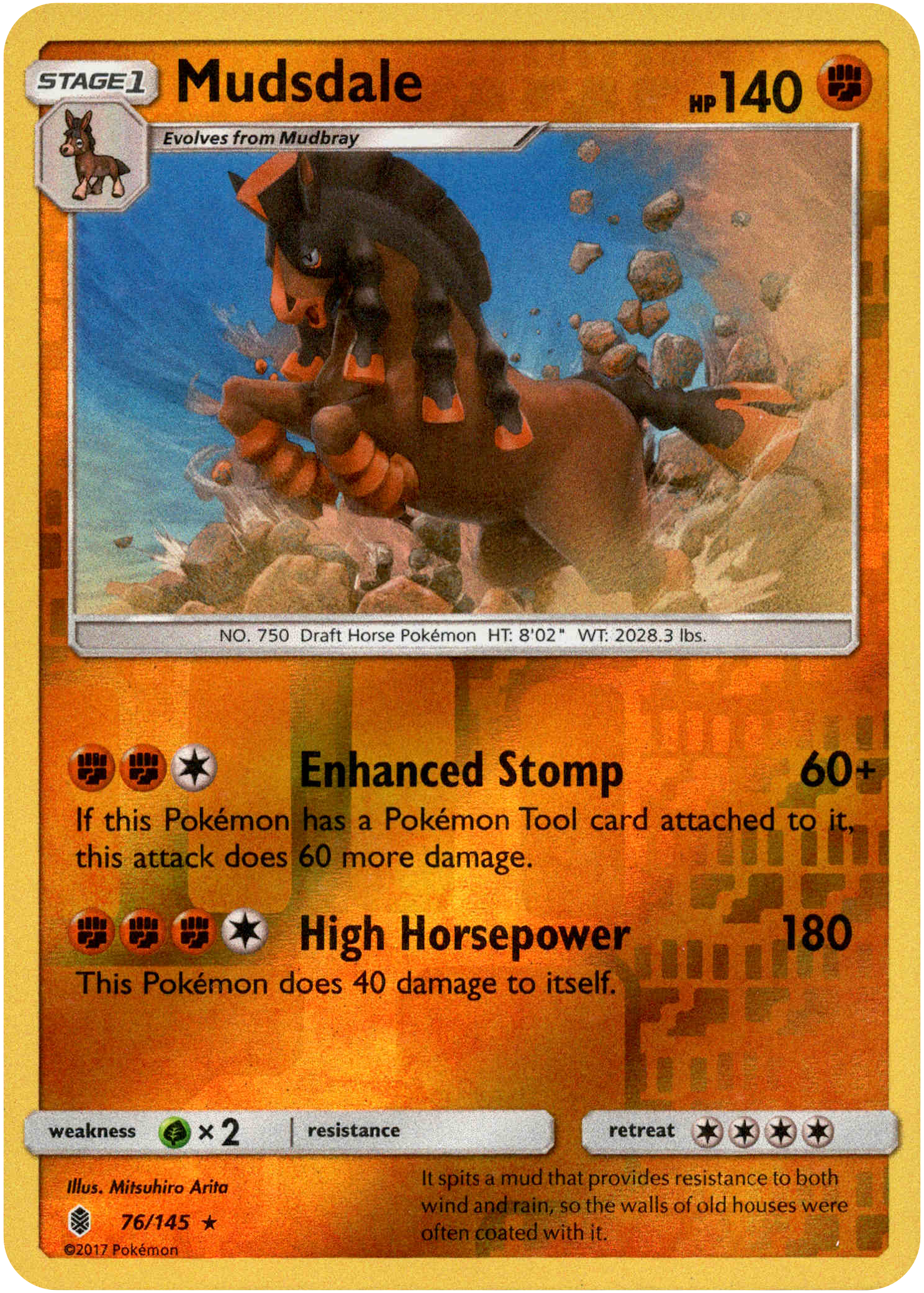 Mudsdale - 76/145 - Guardians Rising - Reverse Holo - Card Cavern