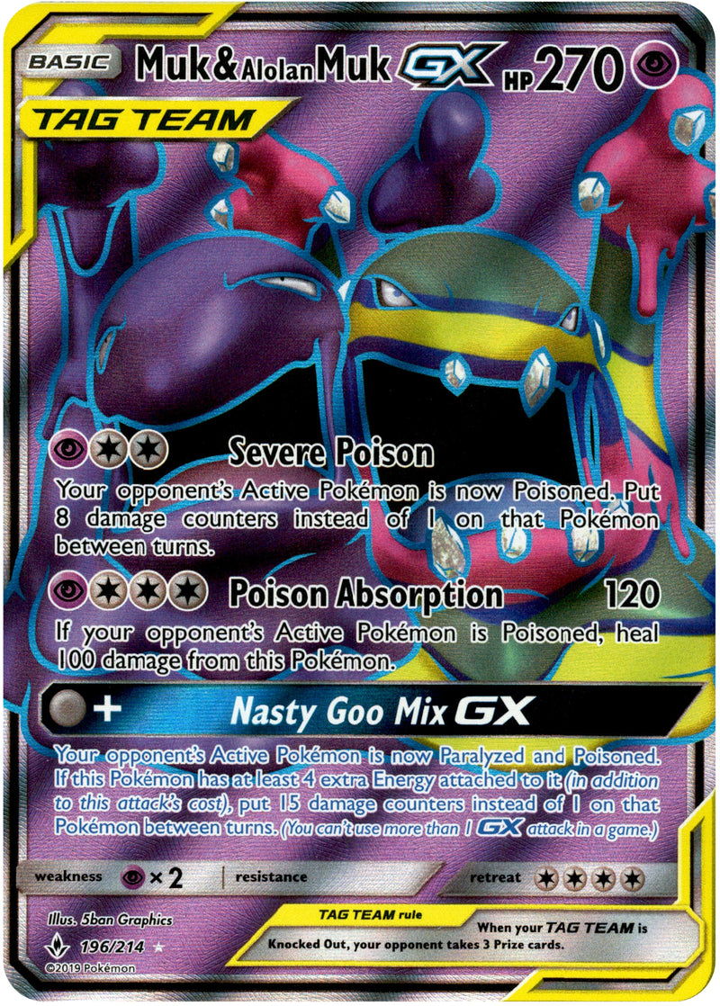 Muk & Alolan Muk GX Full Art - 196/214 - Unbroken Bonds