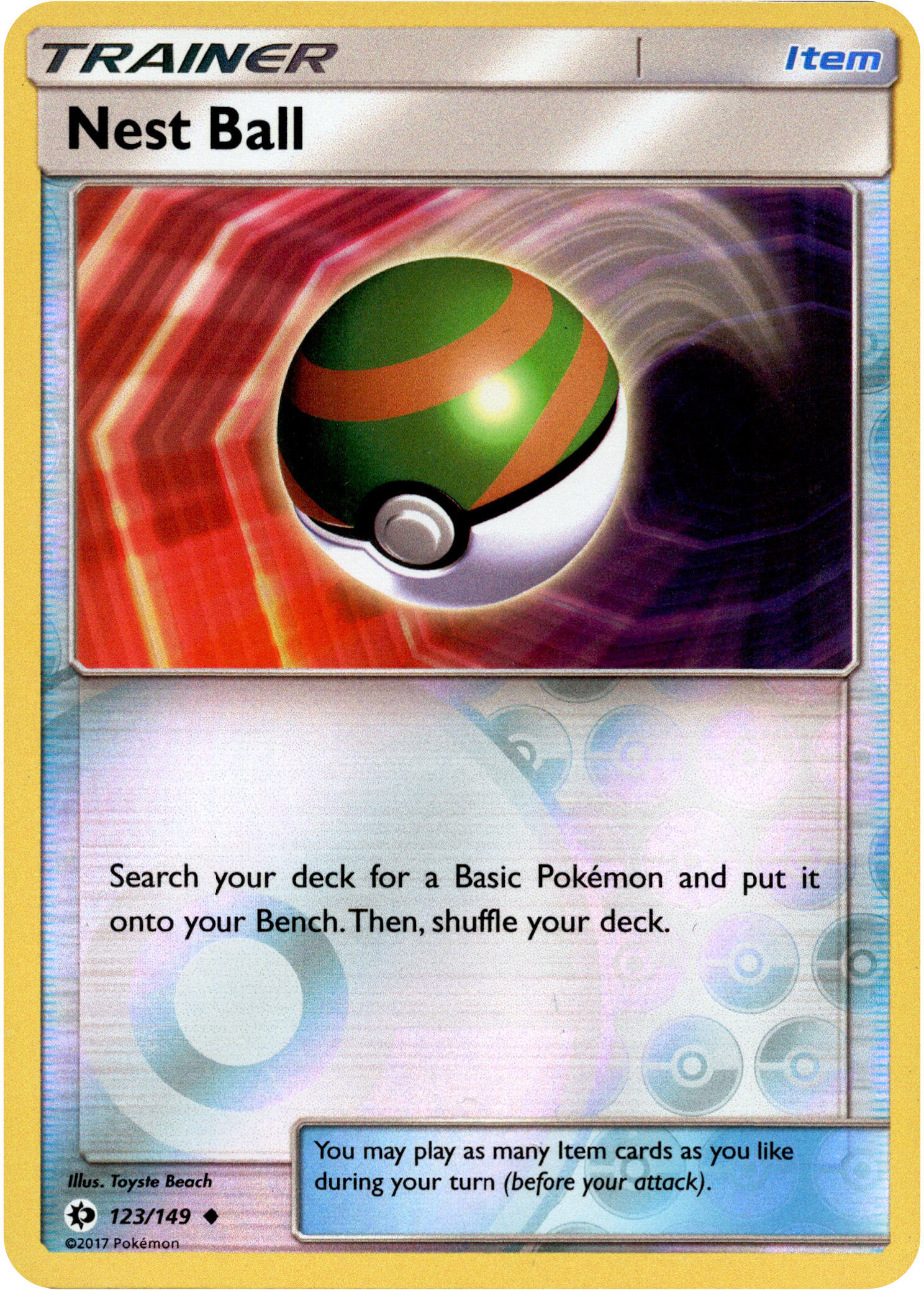 Nest Ball - 123/149 - Sun & Moon - Reverse Holo - Card Cavern