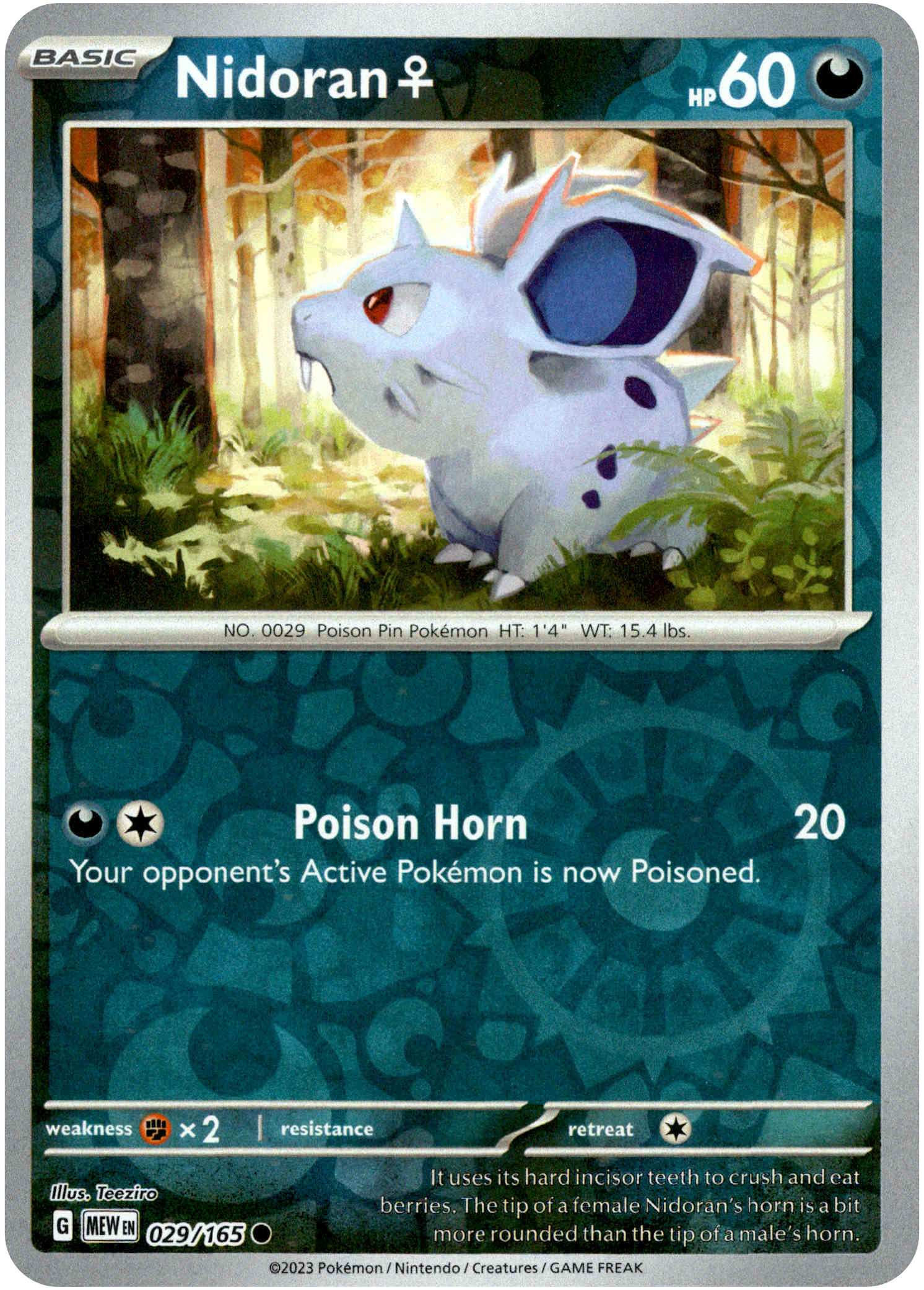 Nidoran - 029/165 - Scarlet & Violet 151 - Reverse Holo - Card Cavern