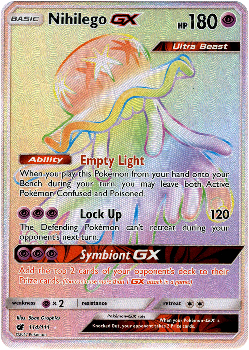 Pokemon Sun & Moon Crimson Invasion Hyper Rare Nihilego GX #114