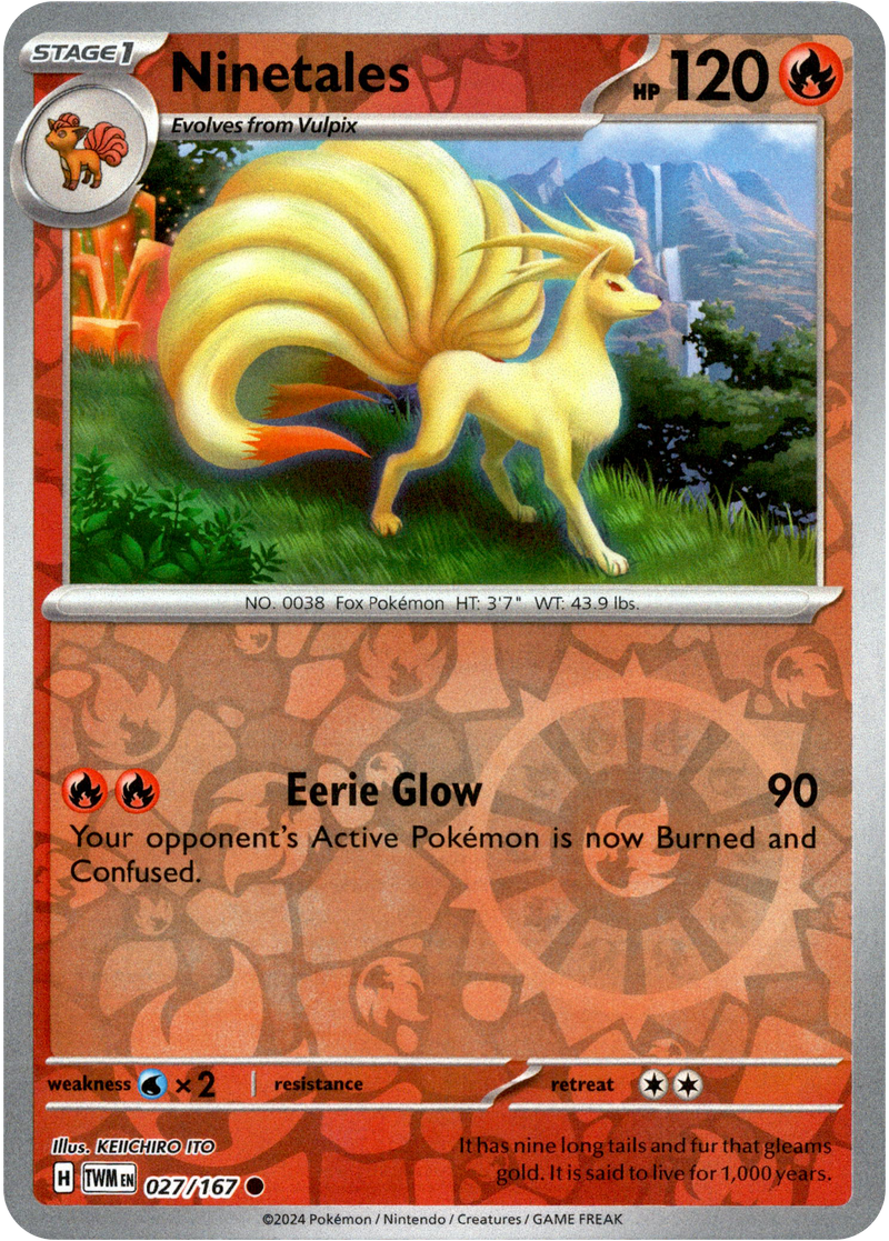 Pokemon Scarlet & Violet Twilight Masquerade Common Ninetales #27 Pokemon Scarlet & Violet Twilight Masquerade Common Ninetales #27