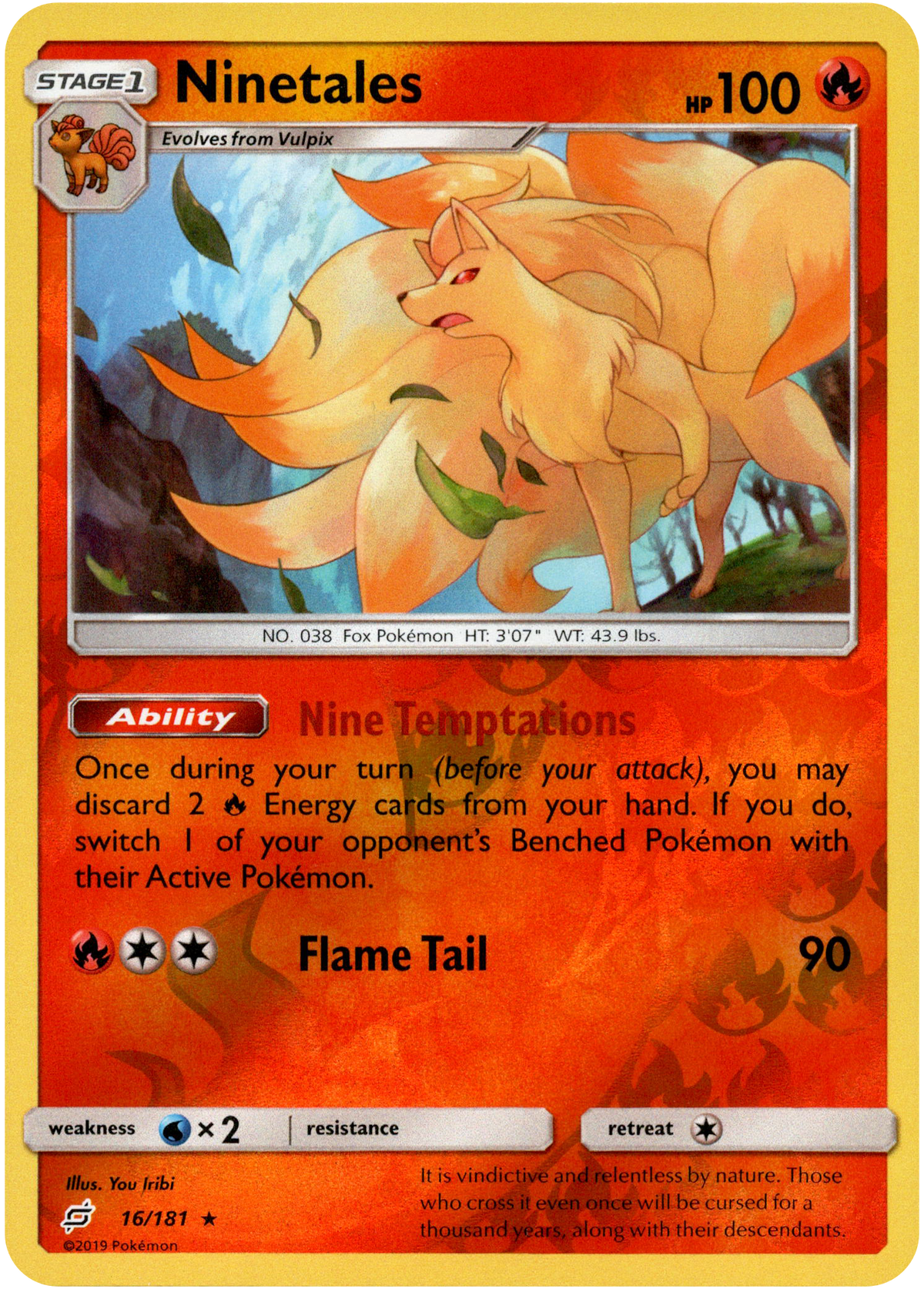 Ninetales - 16/181 - Team Up - Reverse Holo - Card Cavern