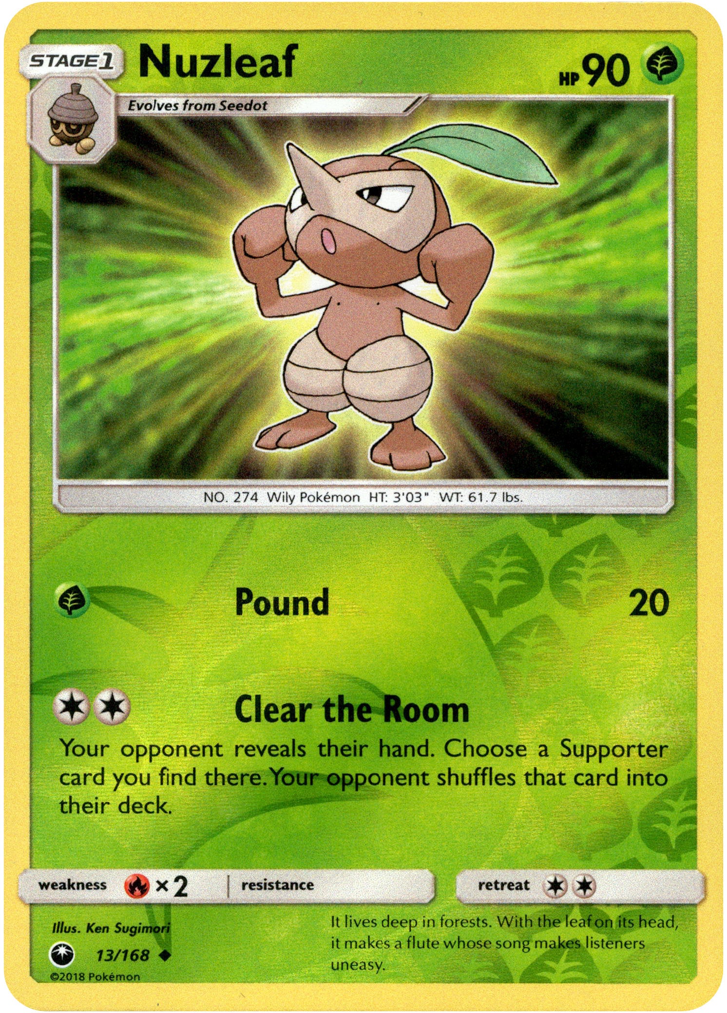 Nuzleaf - 13/168 - Celestial Storm - Reverse Holo - Card Cavern