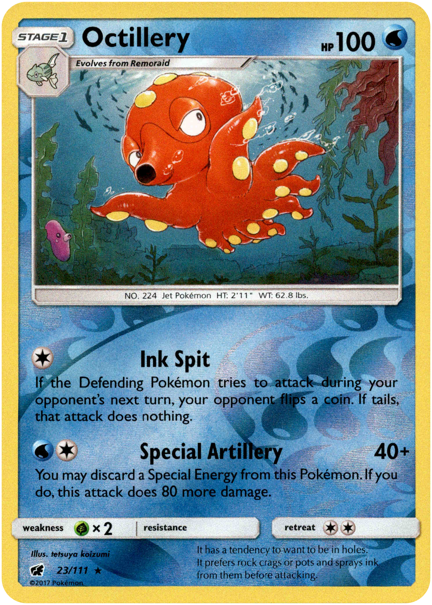 Octillery - 23/111 - Crimson Invasion - Reverse Holo - Card Cavern