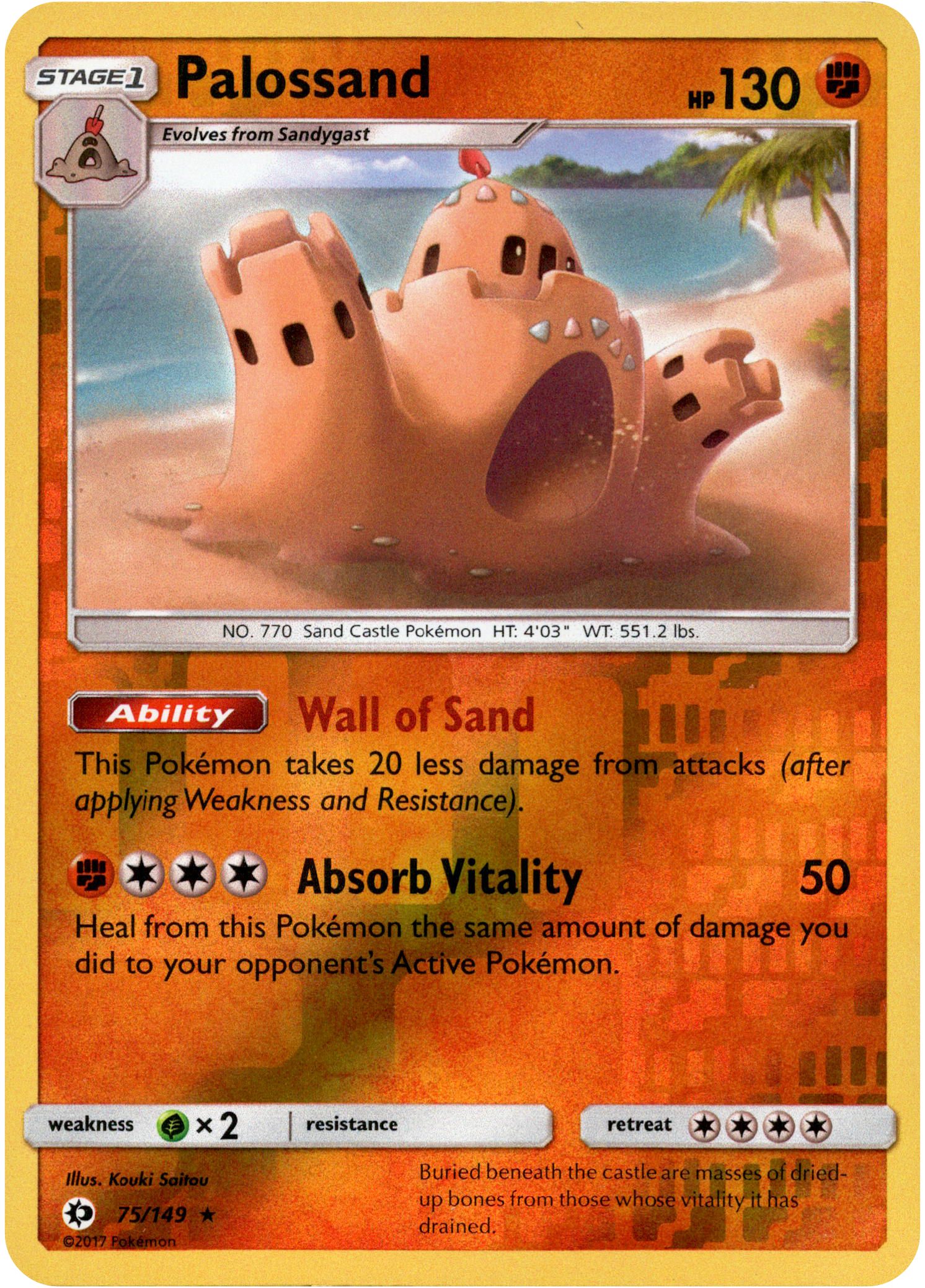 Palossand - 75/149 - Sun & Moon - Reverse Holo - Card Cavern