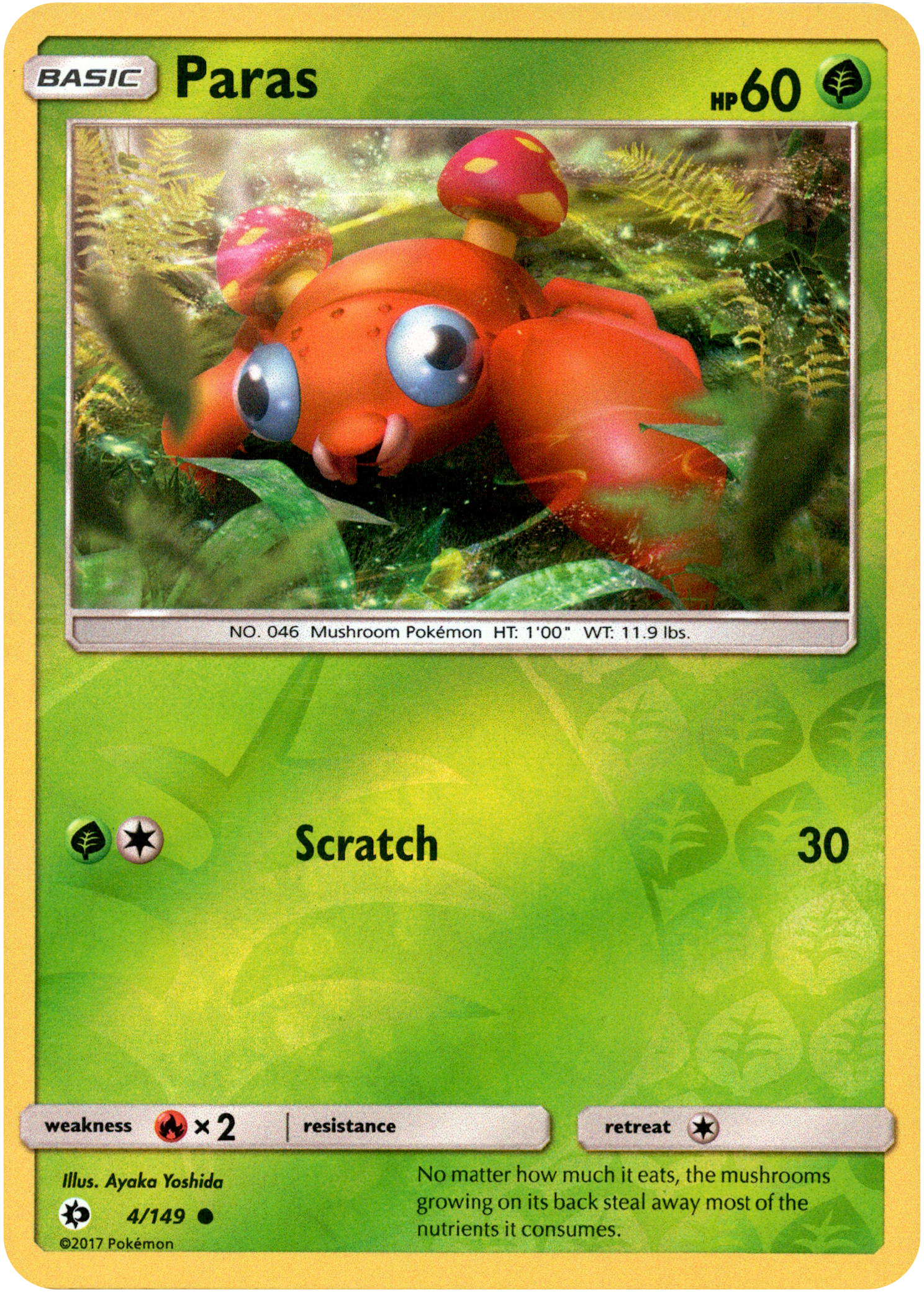 Paras - 4/149 - Sun & Moon - Reverse Holo - Card Cavern