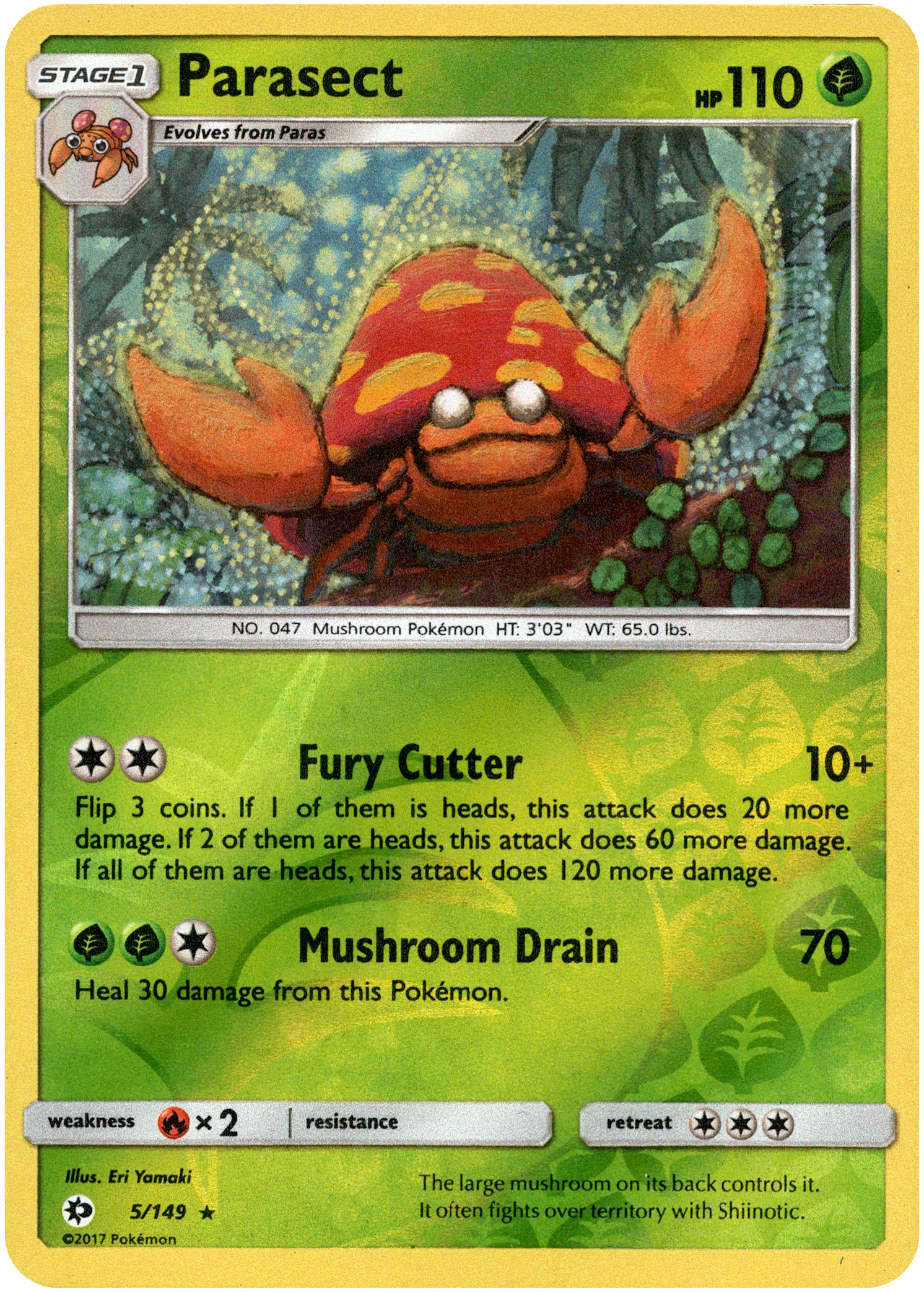 Parasect - 5/149 - Sun & Moon - Reverse Holo - Card Cavern