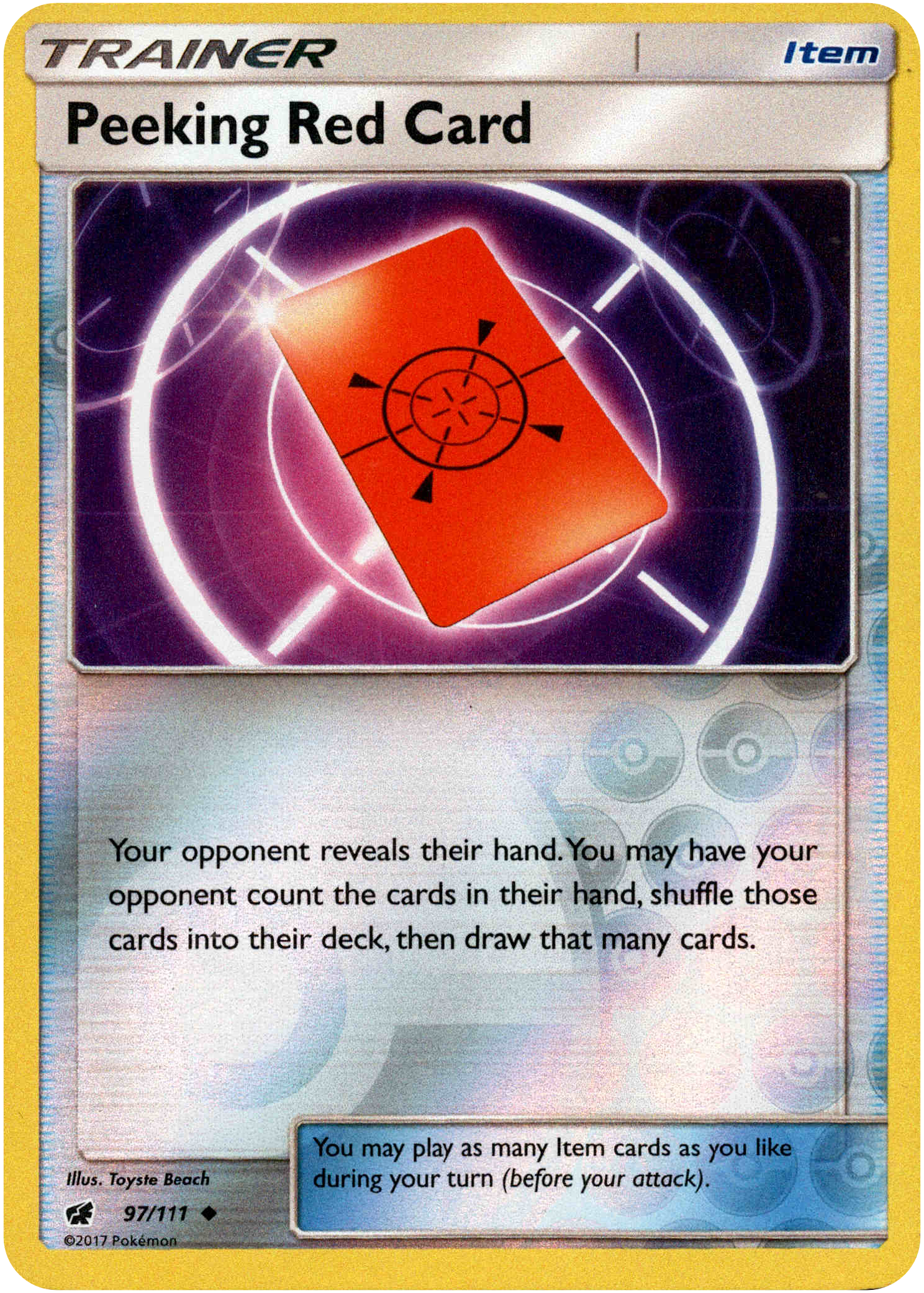 Peeking Red Card - 97/111 - Crimson Invasion - Reverse Holo - Card Cavern