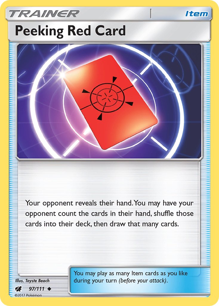 Peeking Red Card - 97/111 - Crimson Invasion - Card Cavern