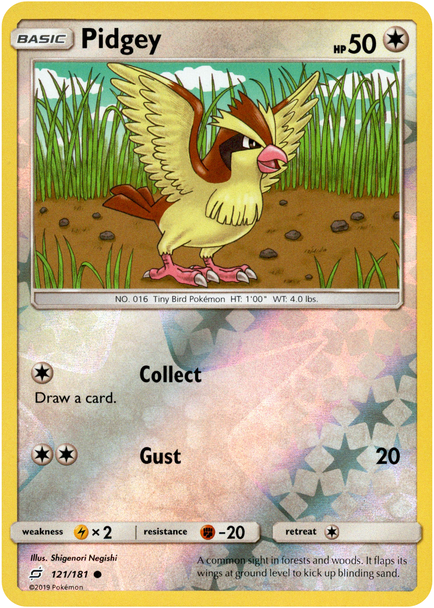 Pidgey - 121/181 - Team Up - Reverse Holo - Card Cavern