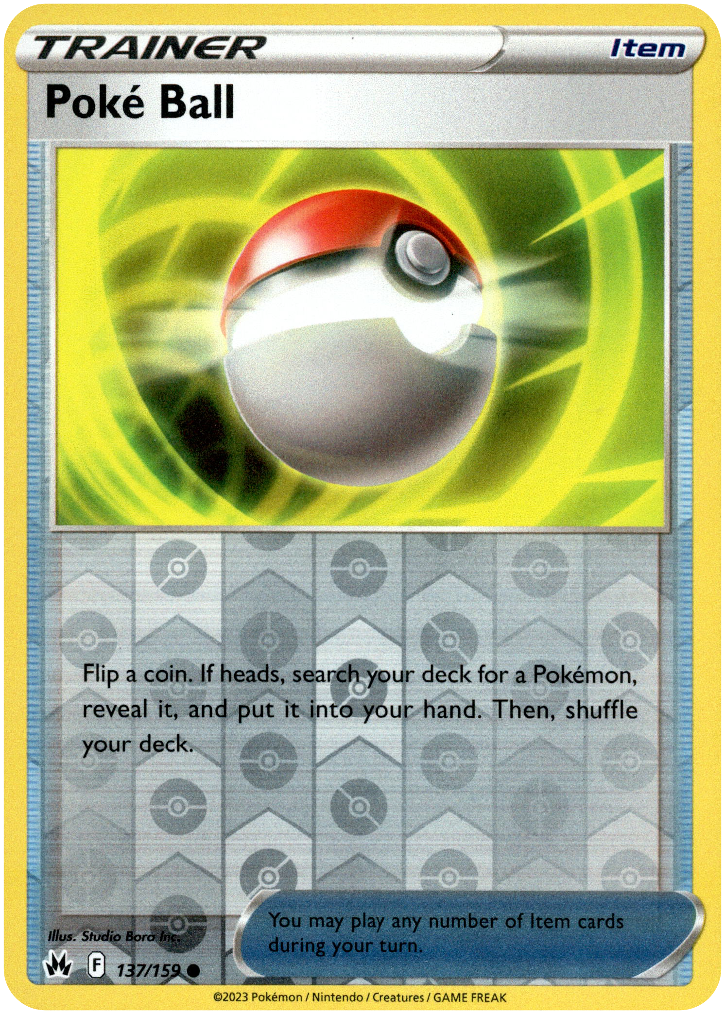 Poke Ball - 137/159 - Crown Zenith - Reverse Holo - Card Cavern