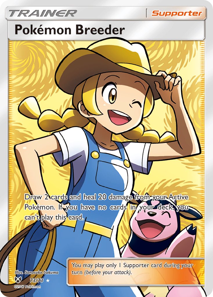 Pokémon Breeder Full Art - 73/73 - Shining Legends - Holo - Card Cavern