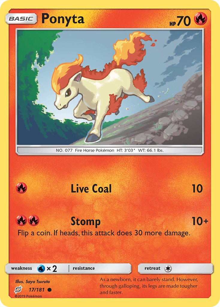 Ponyta - 17/181 - Team Up - Card Cavern