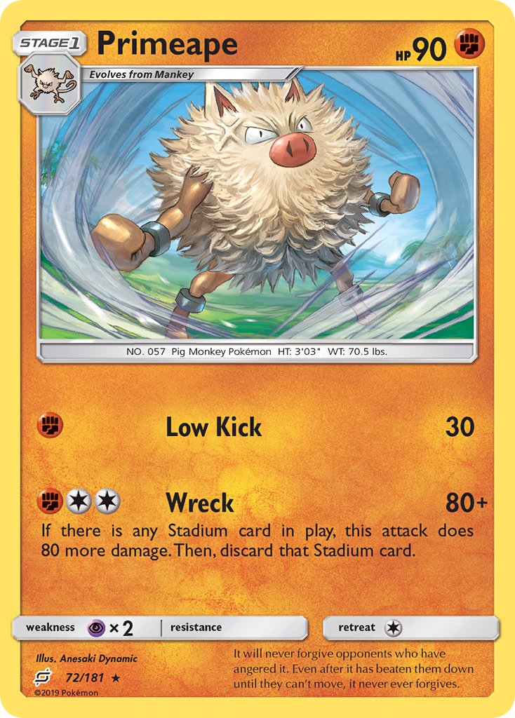 Primeape - 72/181 - Team Up - Card Cavern