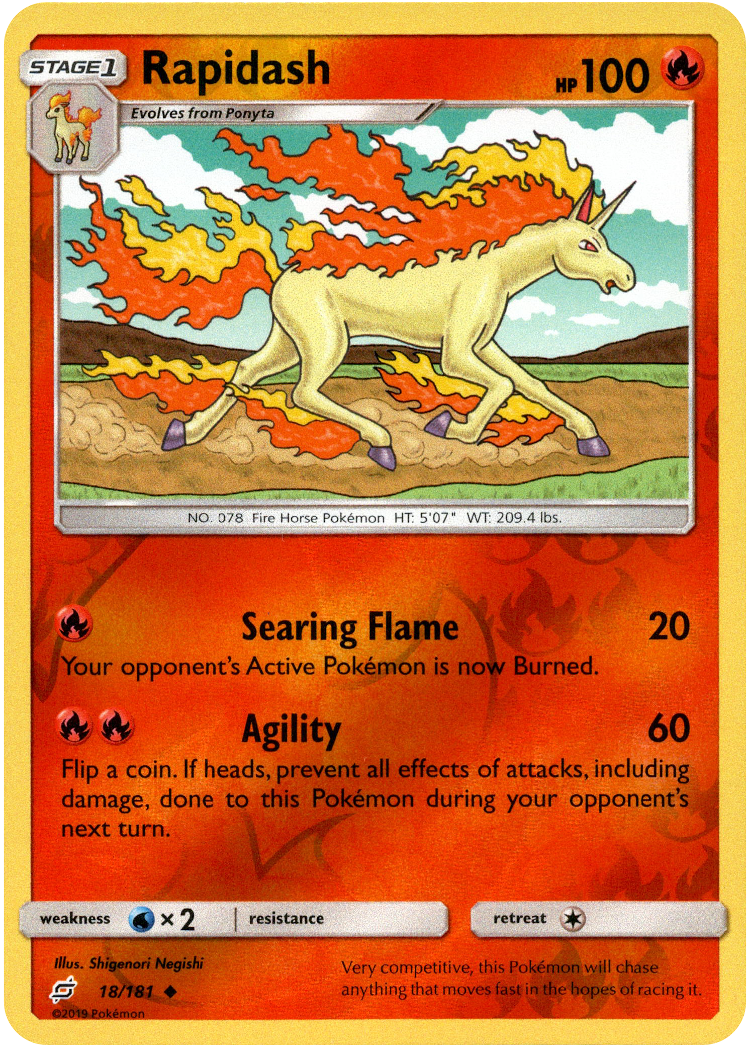 Rapidash - 18/181 - Team Up - Reverse Holo - Card Cavern