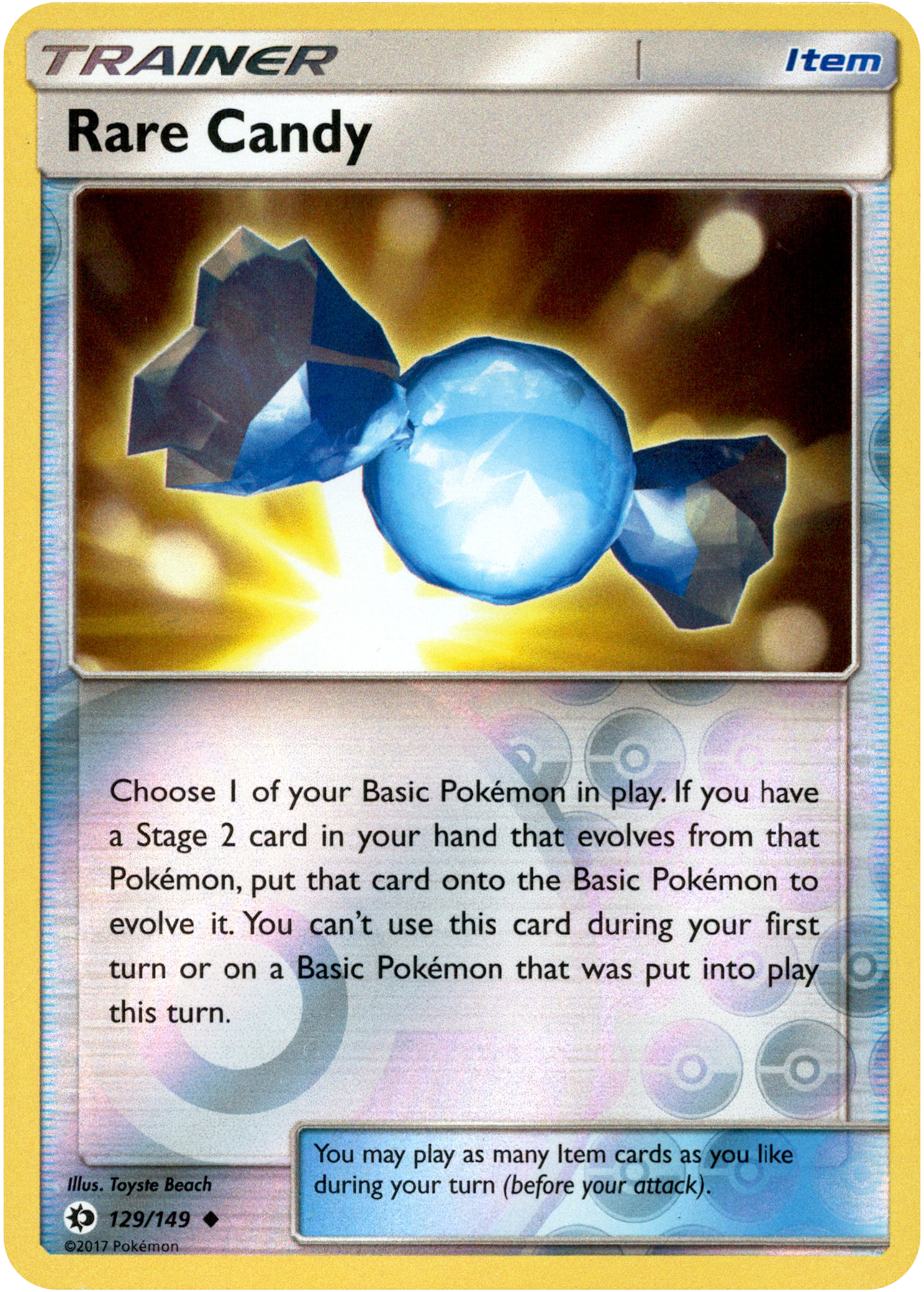 Rare Candy - 129/149 - Sun & Moon - Reverse Holo - Card Cavern