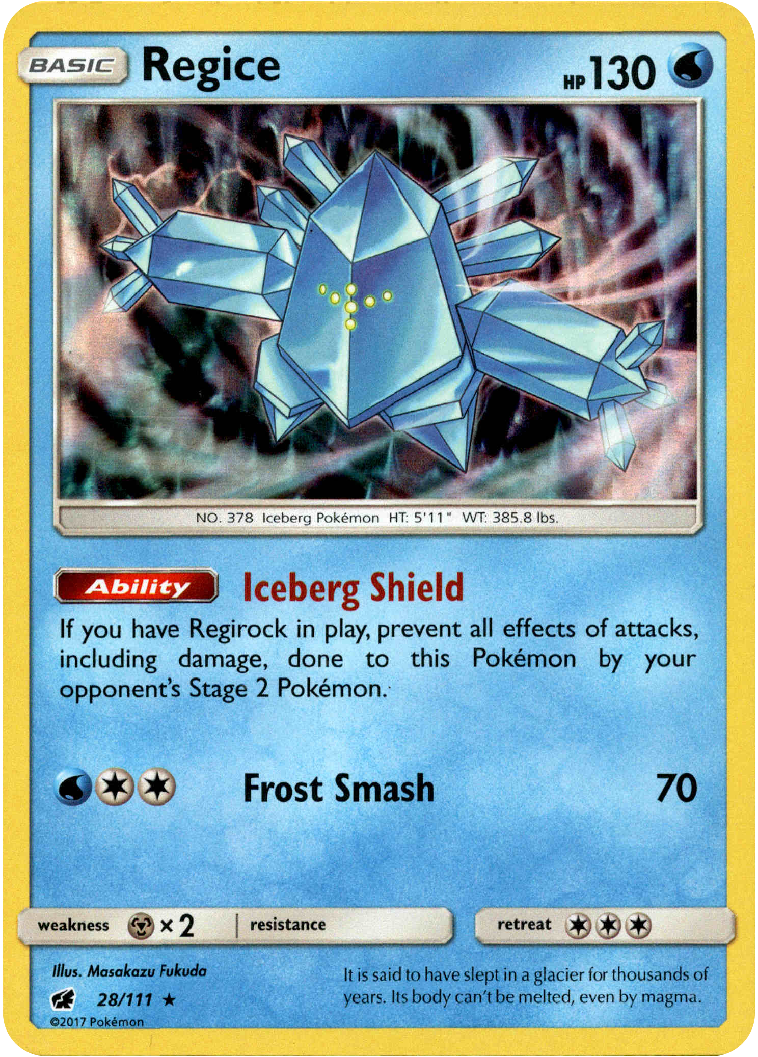 Regice - 28/111 - Crimson Invasion - Holo - Card Cavern