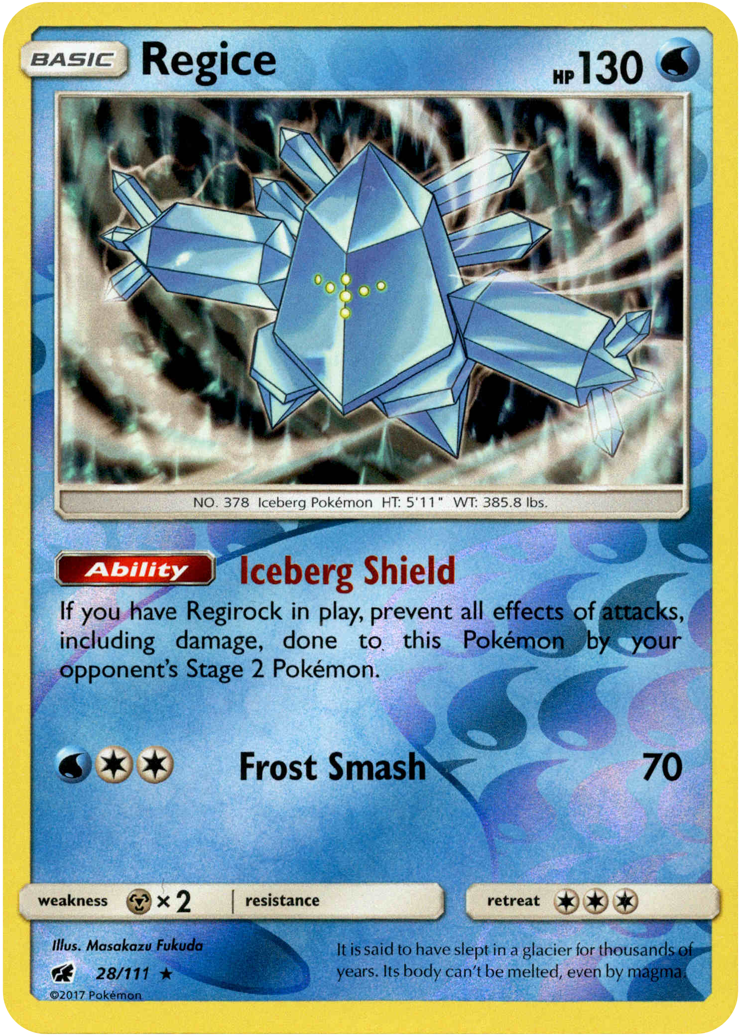 Regice - 28/111 - Crimson Invasion - Reverse Holo - Card Cavern