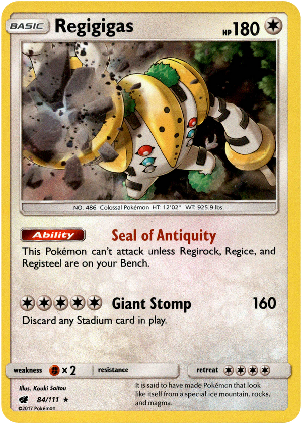 pokemon regigigas card - 84/111 - Crimson Invasion Weakness Fighting ×2 Resistance Lot sizes:2000ct (2.5¢/card) EN-OP6] Elliot Charters: 1st Printing_Normal