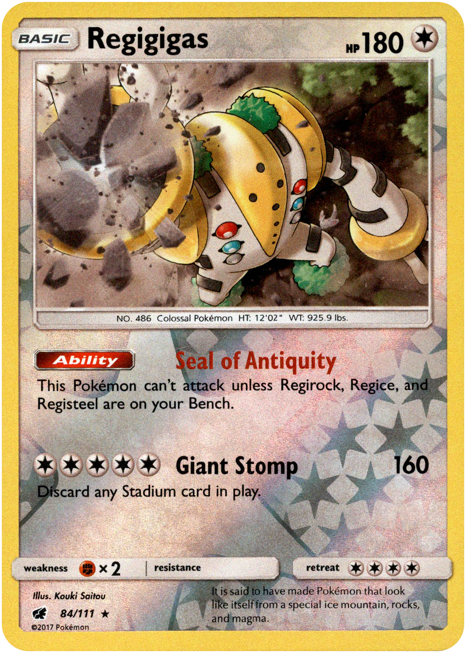 Regigigas - 84/111 - Crimson Invasion - Reverse Holo - Card Cavern