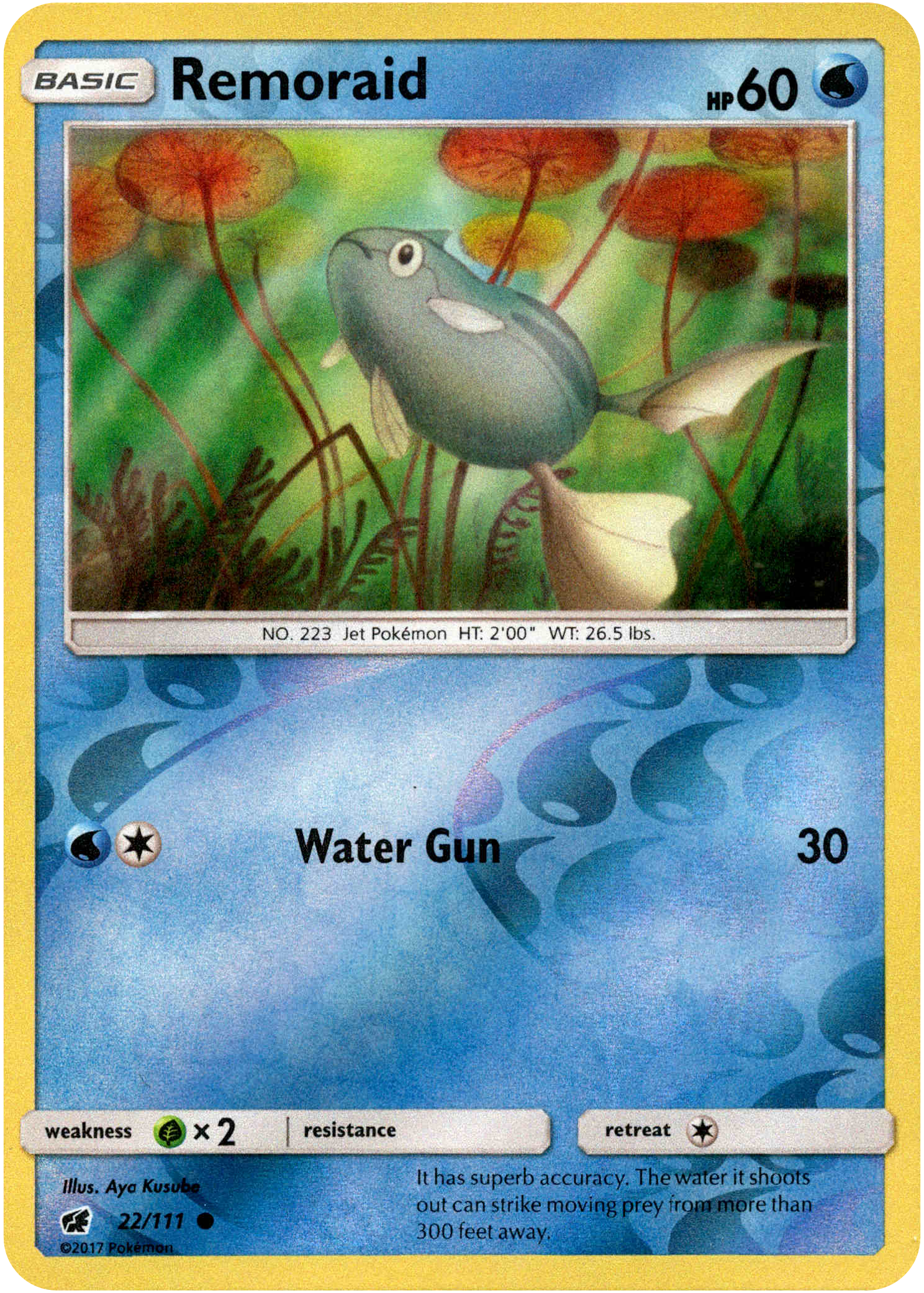 Remoraid - 22/111 - Crimson Invasion - Reverse Holo - Card Cavern