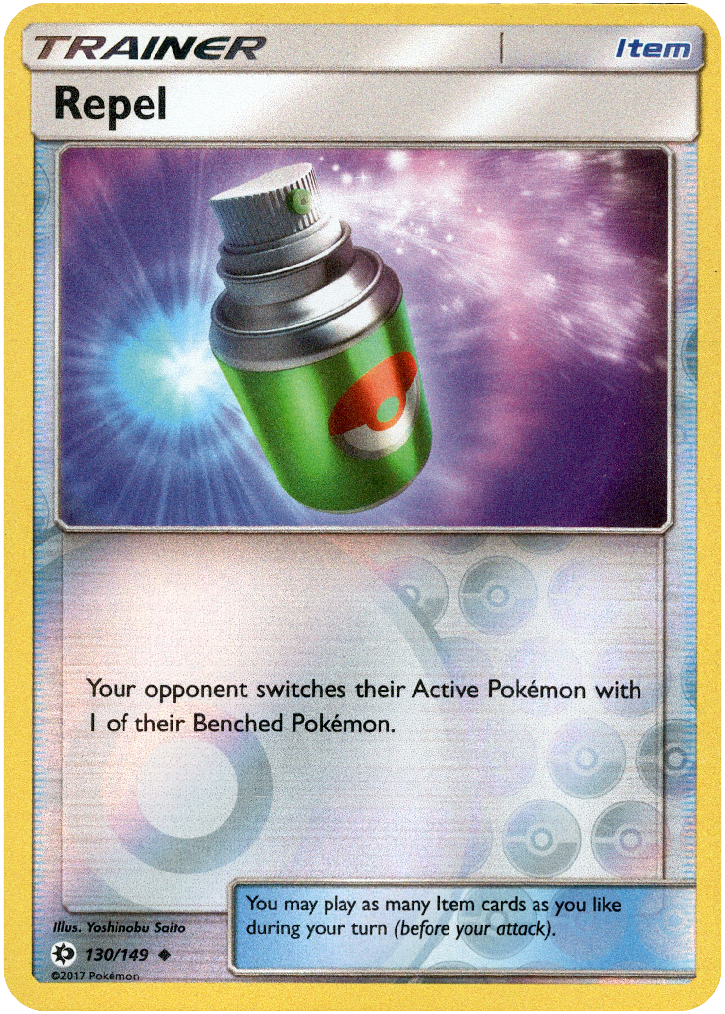 Repel - 130/149 - Sun & Moon - Reverse Holo - Card Cavern