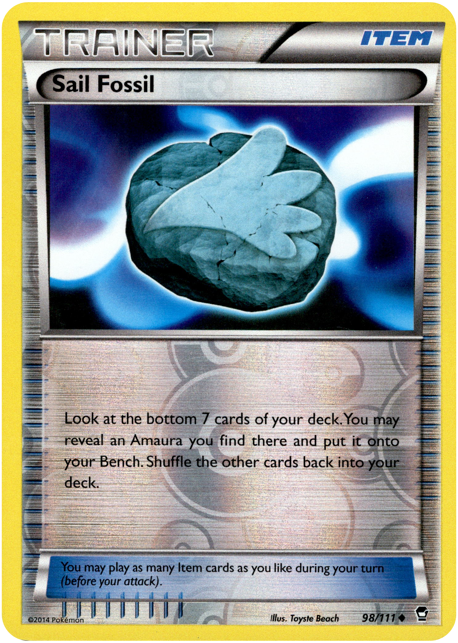 Sail Fossil - 98/111 - Furious Fists - Reverse Holo - Card Cavern