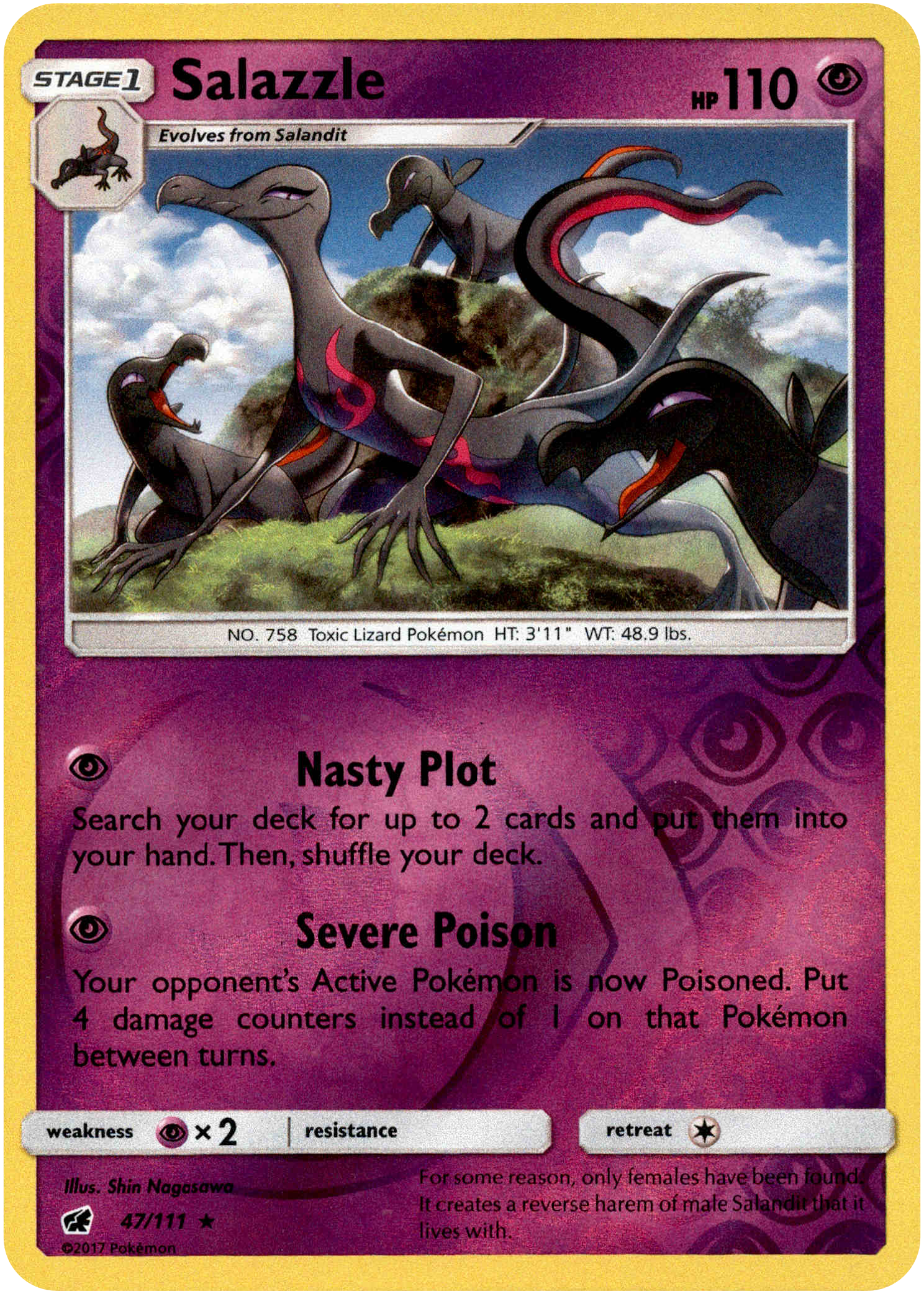 Salazzle - 47/111 - Crimson Invasion - Reverse Holo - Card Cavern