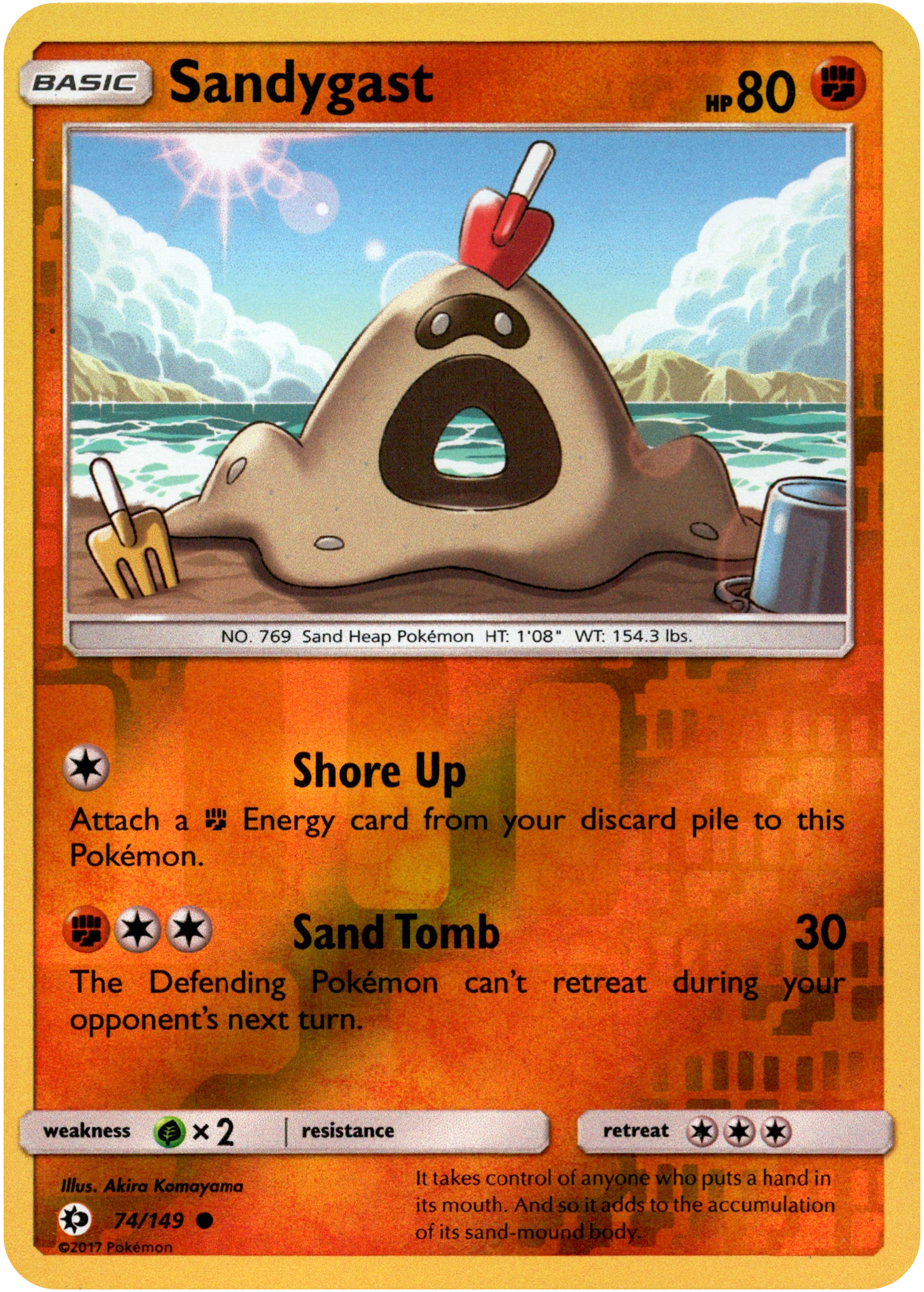 Sandygast - 74/149 - Sun & Moon - Reverse Holo - Card Cavern