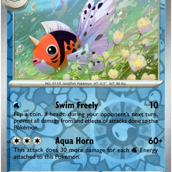Pokmon Card: Seaking 119/165 Reverse Holo From Scarlet & Violet 151 Set - English, Near Mint Condition Pokmon Card: Seaking 119/165 Reverse Holo From Scarlet & Violet 151 Set - English, Near Mint Condition