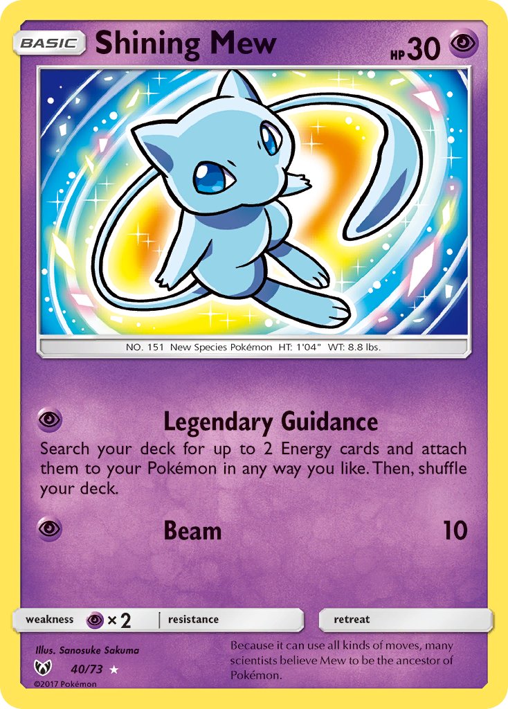 Shining Mew - 40/73 - Shining Legends - Card Cavern