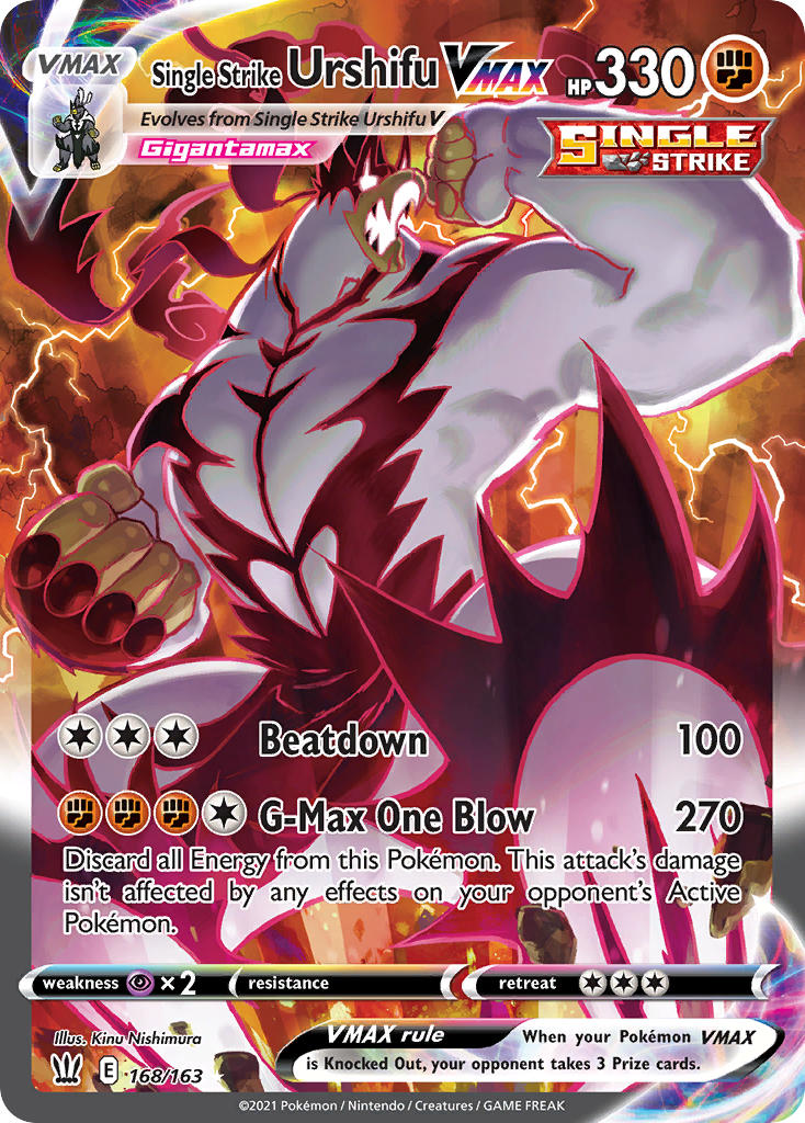 Single Strike Urshifu VMAX Alternate Art - 168/163 - Battle Styles - Holo - Card Cavern