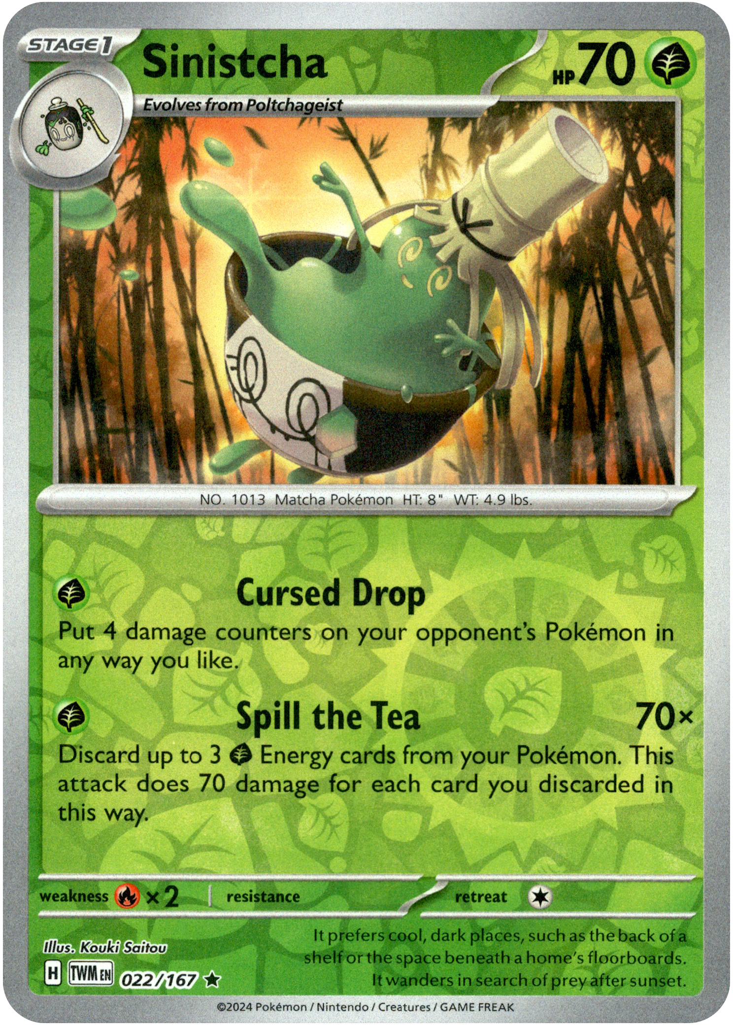 Sinistcha - 022/167 - Twilight Masquerade - Reverse Holo - Card Cavern