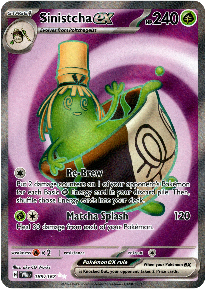 pokemon masquerade card prices Sinistcha ex - 189/167 - Twilight Masquerade