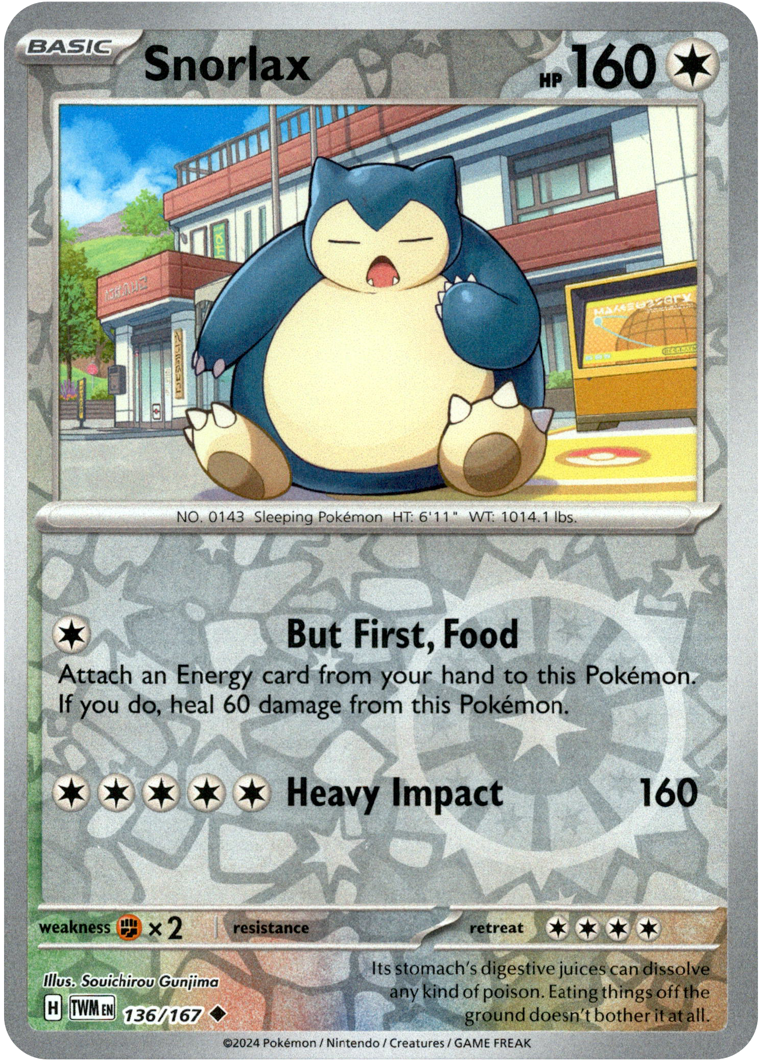 Snorlax - 136/167 - Twilight Masquerade - Reverse Holo - Card Cavern