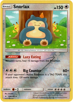 Snorlax - 158/214 - Unbroken Bonds - Reverse Holo - Card Cavern