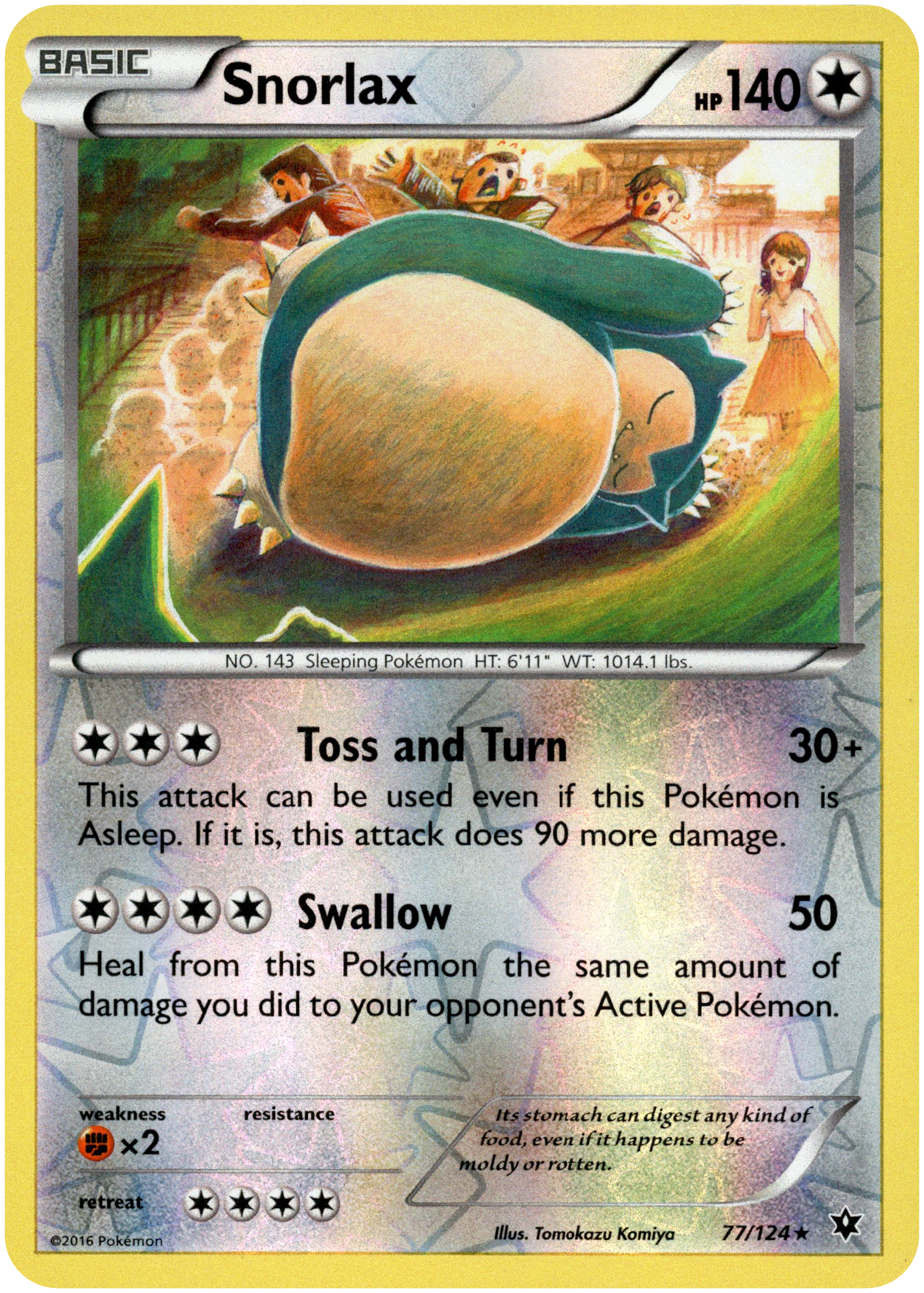 Snorlax - 77/124 - Fates Collide - Reverse Holo - Card Cavern