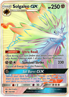 Solgaleo GX Hyper Rare - 155/149 - Sun & Moon - Holo - Card Cavern