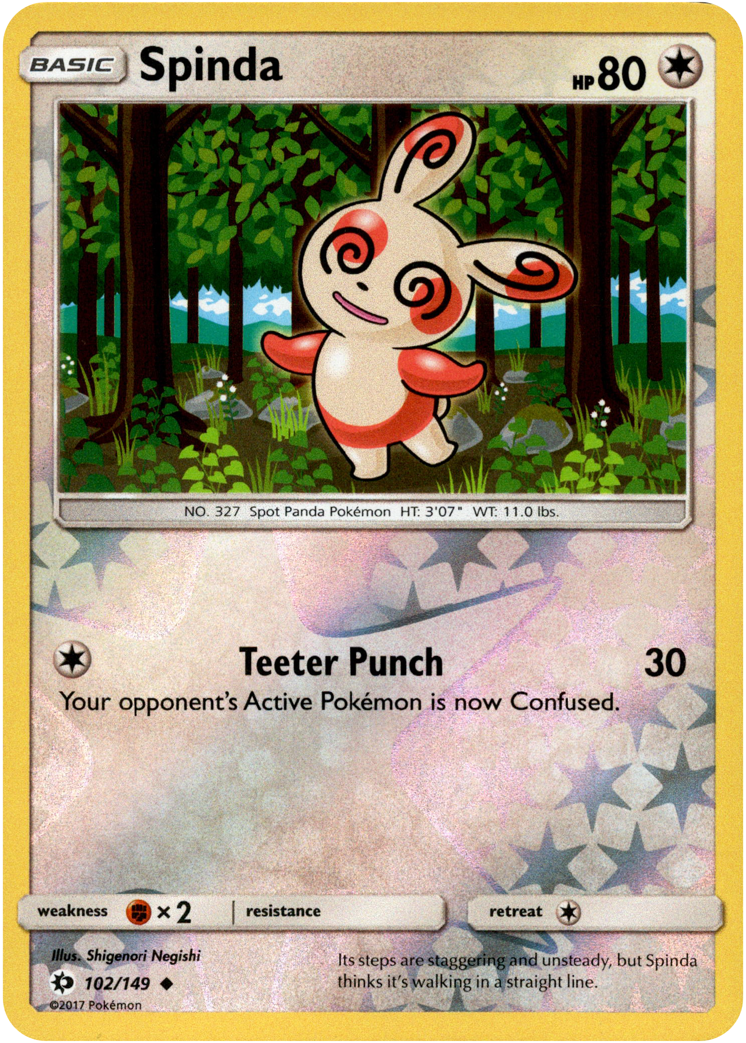 Spinda - 102/149 - Sun & Moon - Reverse Holo - Card Cavern