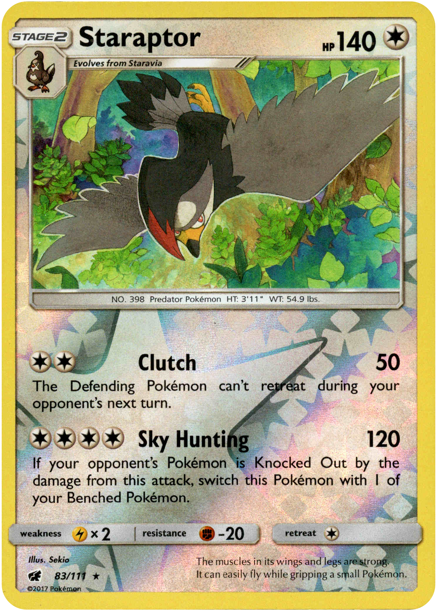 Staraptor - 83/111 - Crimson Invasion - Reverse Holo - Card Cavern
