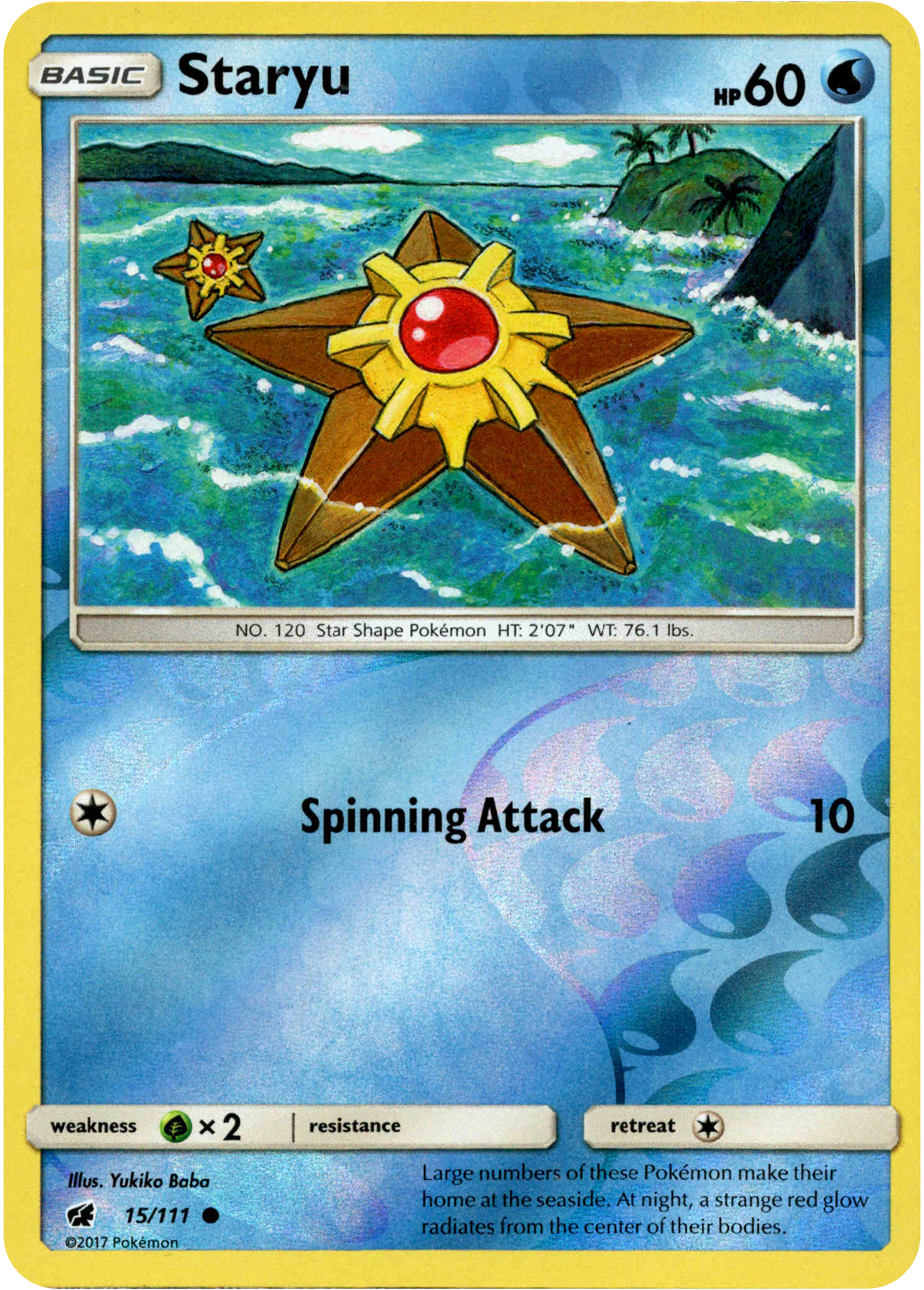 Staryu - 15/111 - Crimson Invasion - Reverse Holo - Card Cavern