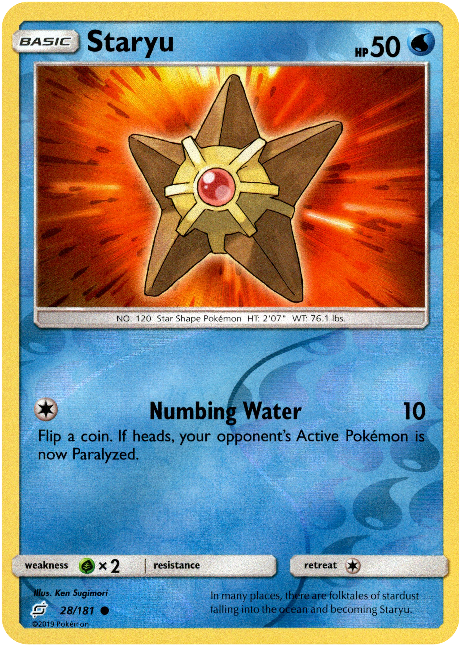 Staryu - 28/181 - Team Up - Reverse Holo - Card Cavern