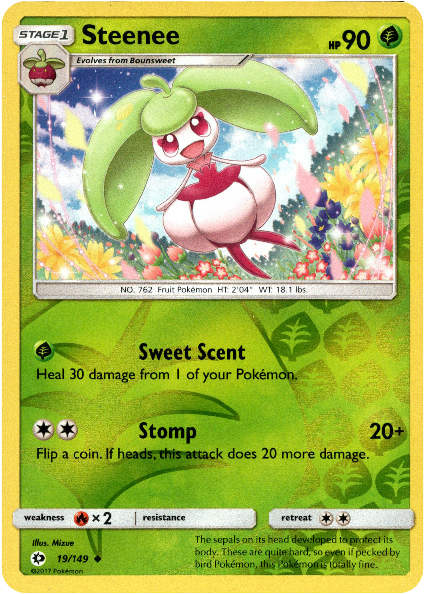 Steenee - 19/149 - Sun & Moon - Reverse Holo - Card Cavern
