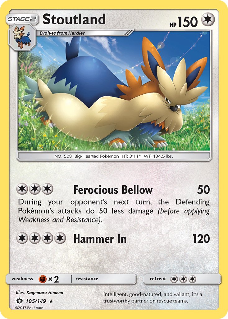 Stoutland - 105/149 - Sun & Moon - Card Cavern